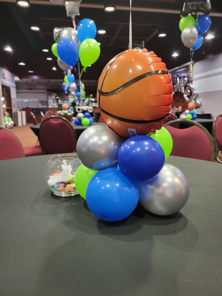 Basketball Puffball Table Center Piece